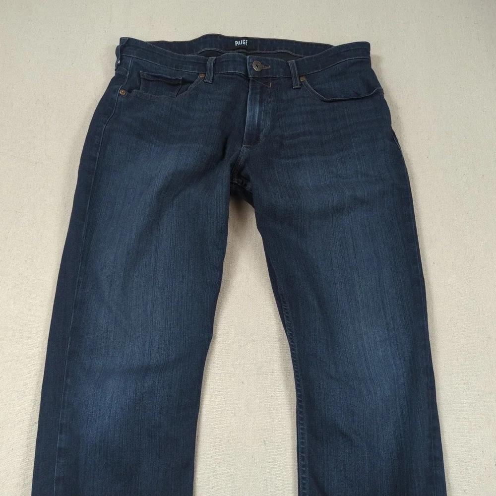 Paige Pants Mens 36x31 Blue Federal Straight Stretch Casual Preppy
